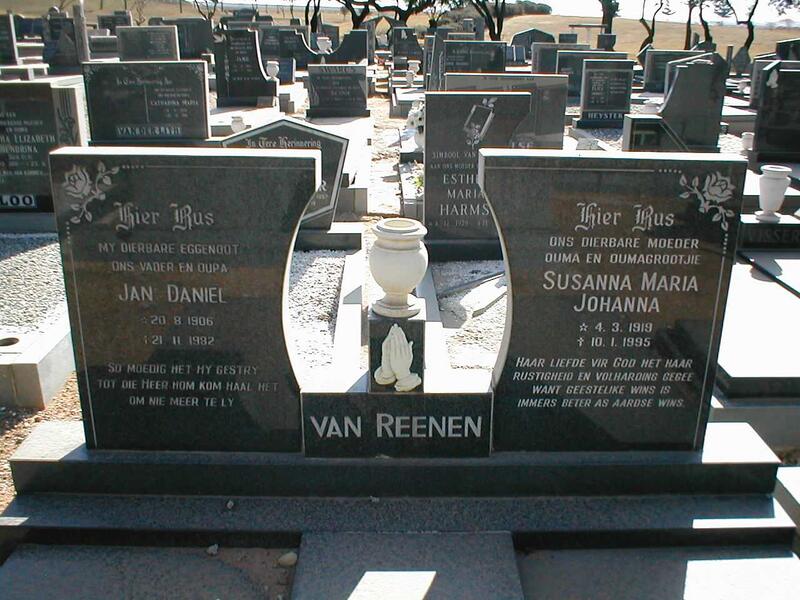 REENEN Jan Daniel, van 1906-1982 & Susanna Maria Johanna 1919-1995