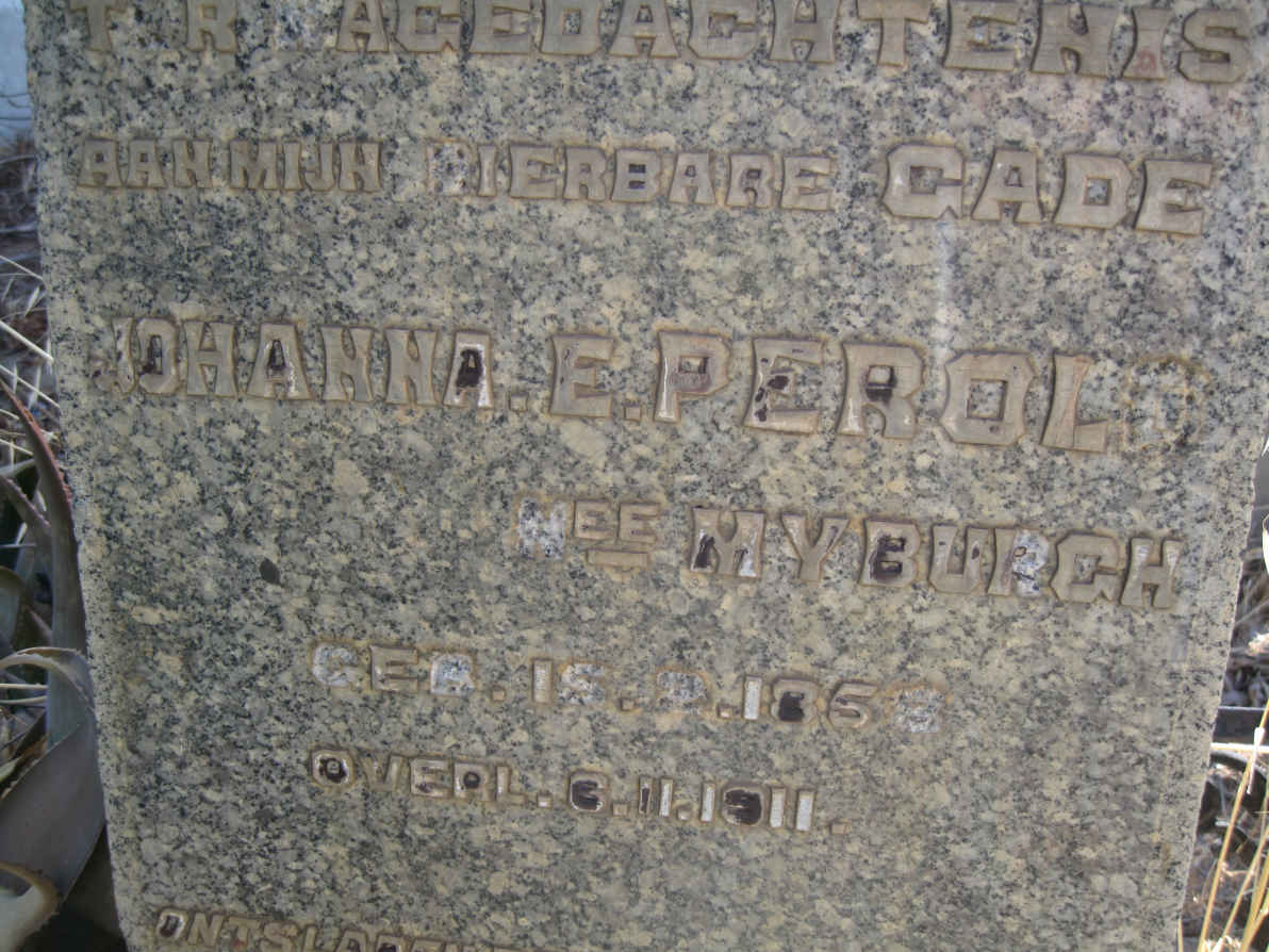 PEROLD Johanna E. nee MYBURGH 185?-1911