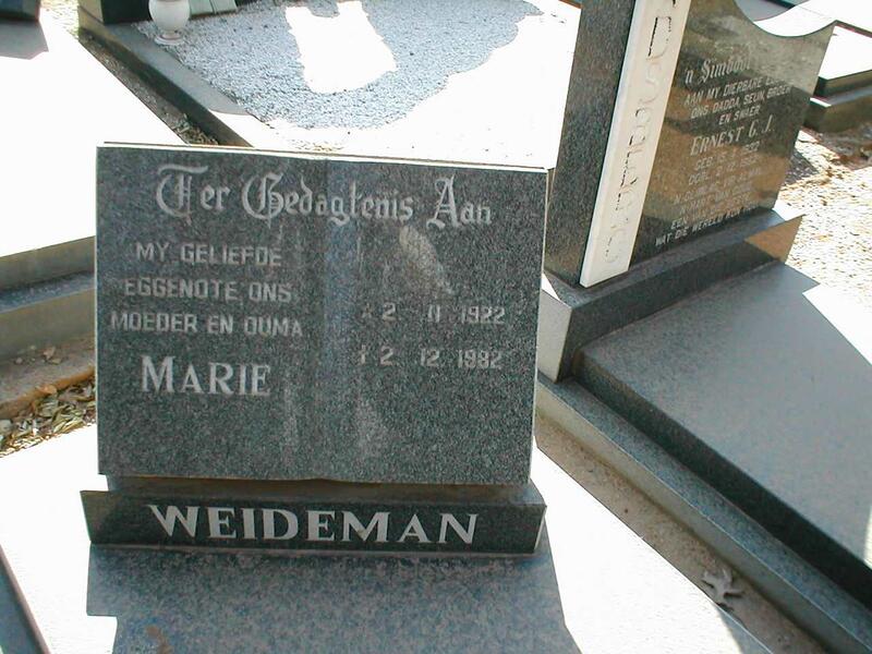 WEIDEMAN Marie 1922-1982