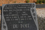 TOIT Breda, du 1920-1995 & Lettie 1923-1997