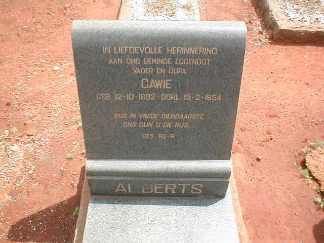 ALBERTS Gawie 1882-1954