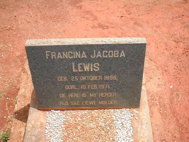 LEWIS Francina Jacoba 1888-1971