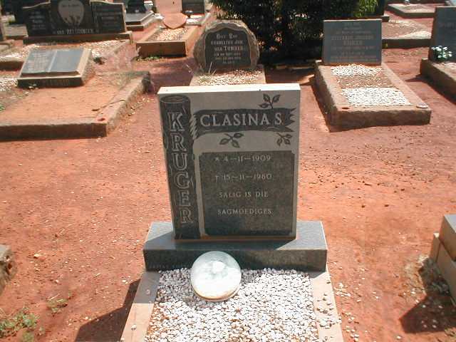 KRUGER Clasina S. 1909-1960