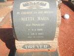 DREYER Aletta Maria nee PRINSLOO 1909-1967
