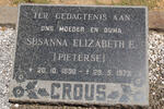 CROUS Susanna Elizabeth E. nee PIETERSE 1890-1973