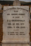 GROENEWALD D.J. 1875-1933