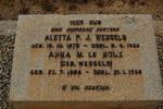 WESSELS Aletta P.J. 1875-1963 : LE ROUX Anna M. nee WESSELS 1884-19?8