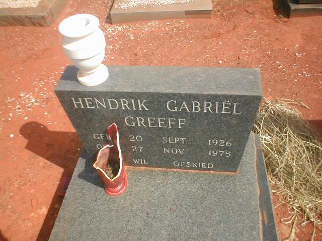 GREEFF Hendrik Gabriel 1926-1975