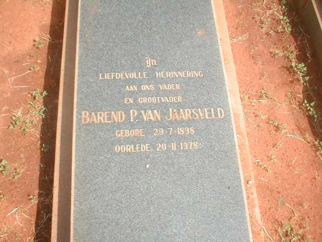 JAARSVELD Barend P., van 1898-1978