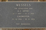 WESSELS A.J. 1887-1936 & Laurentia 1901-1994