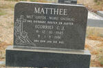 MATTHEE C.J. 1945-1981