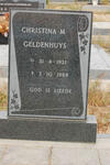 GELDENHUYS Christina M. 1921-1988