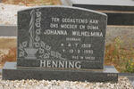 HENNING Johanna Wilhelmina 1908-1990