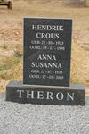 THERON Hendrik Crous 1923-1998 & Anna Susanna 1920-2005
