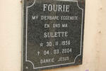 FOURIE Sulette 1956-2004