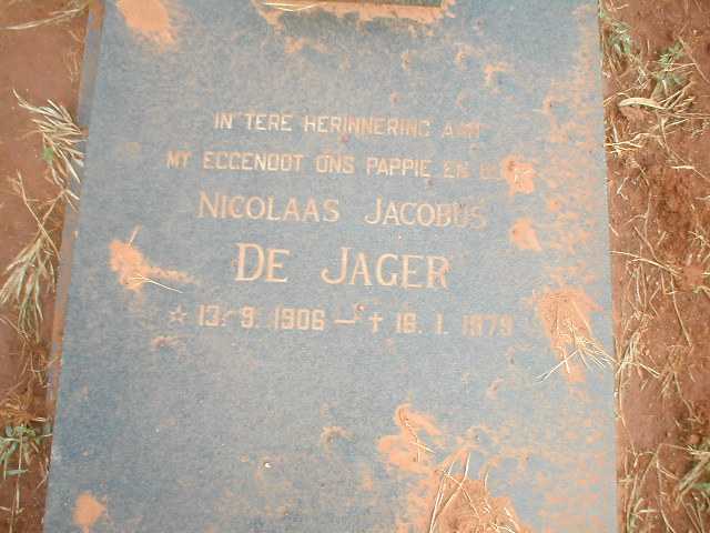 JAGER Nicolaas Jacobus, de 1906-1979