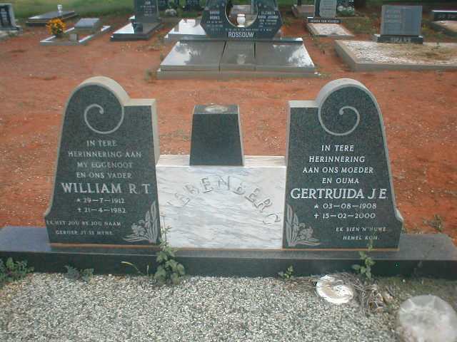 LIEBENBERG William R. T. 1912-1982 & Gertruida J. E. 1908-2000
