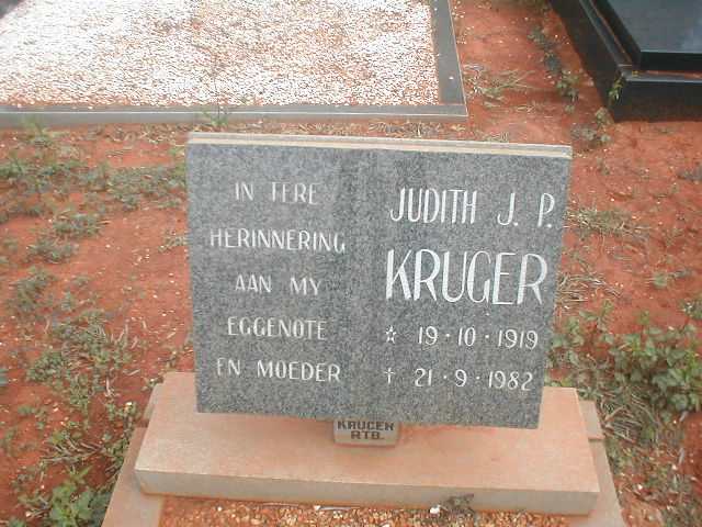 KRUGER Judith J. P. 1919-1982