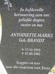 MARKS Antoinette nee BRANDT 1953-2002