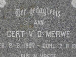 MERWE Gert, v.d. 1907-19??
