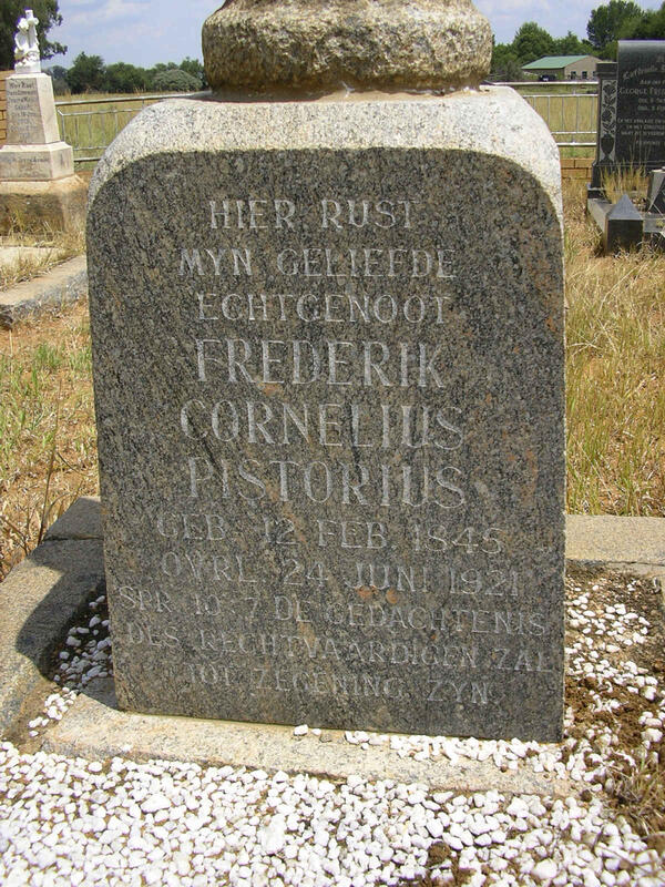 PISTORIUS Frederik Cornelius 1845-1921