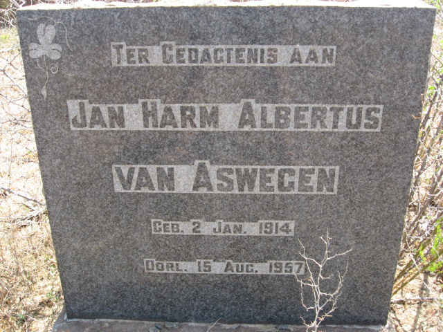 ASWEGEN Jan Harm Albertus, van 1914-1957