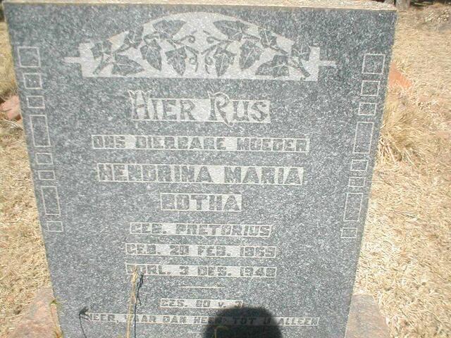 BOTHA Hendrina Maria geb. PRETORIUS 1869-1948