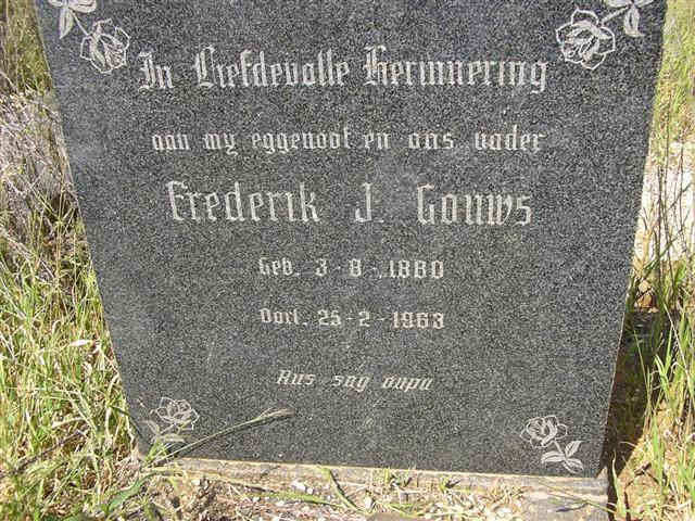 GOUWS Frederik J. 1880-1963