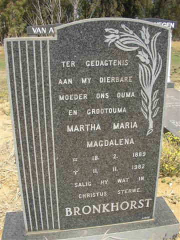 BRONKHORST Martha Maria Magdalena 1889-1982