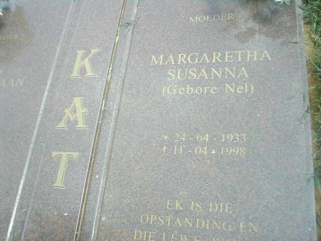 KAT Margaretha Susanna nee NEL 1933-1998