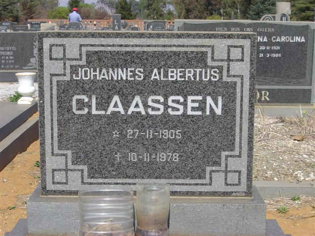 CLAASEN Johannes Albertus 1905-1978