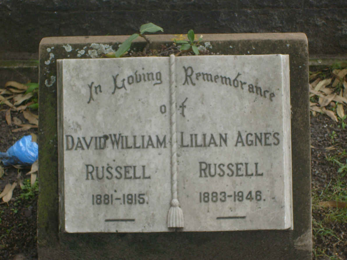 RUSSELL David William 1881-1915 & Lilian Agnes 1883-1946