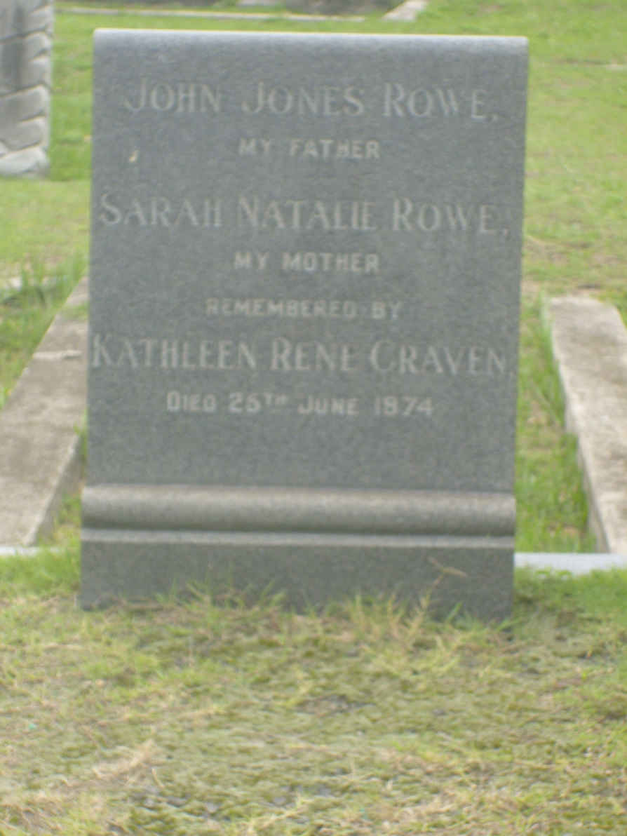 ROWE John Jones -1974  & Sarah Natalie -1974