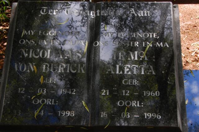 PEYPER Nicolaas von Burick 1942-1998 & Irma Aletta 1960-1996