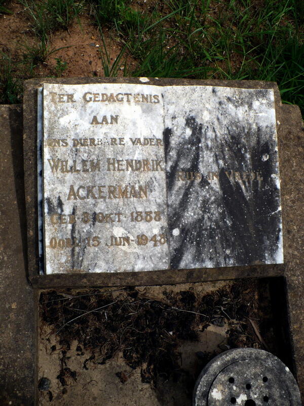 ACKERMAN Willem Hendrik 1888-1948