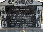 INGRAM Letitia Mary nee McCANDLISH 1877-1959
