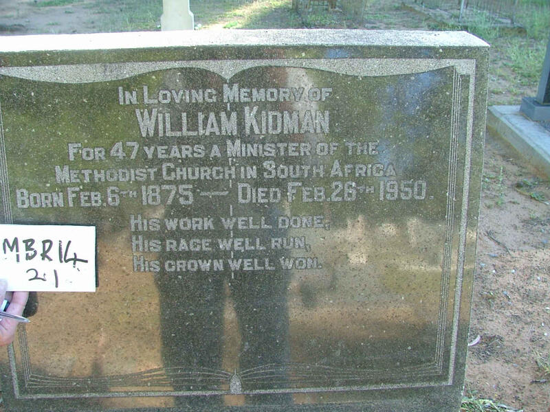 KIDMAN William 1875-1950
