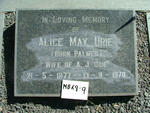 URIE Alice May nee PALMER 1877-1970