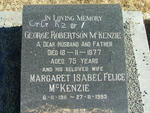 McKENZIE George Robertson -1977 & Margaret Isabel Felice 1911-1993