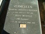 VERMEULEN Barend Johannes Rheeder 1924-1992 & Rosy Myrtle ZAAIMAN 1927-1992