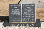 VILLIERS Jacobus Hendrikus, de 1905- & Maria Elizabeth 1907-1987