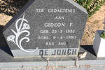 JONGH Gideon F., de 1952-1980