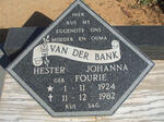 BANK Hester Johanna nee FOURIE 1924-1982