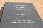 CLAASSEN Kobus 1952-2008 & Yvonne 1945-2007
