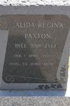 PAXTON Carel 1892-1963 & Alida Regina VAN ZYL 1900-1979 