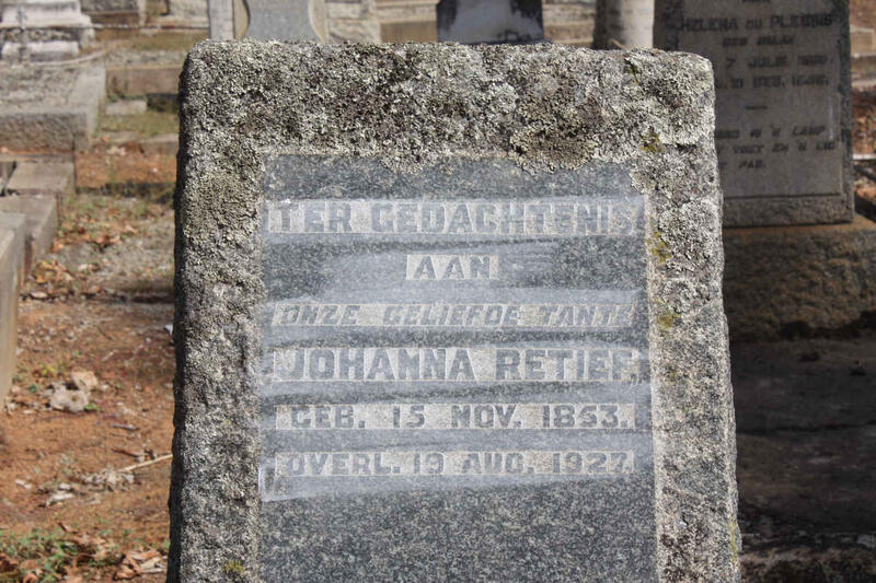 RETIEF Johanna 1853-1927