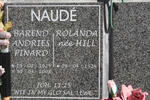 NAUDE Barend Andries Pinaard 1925-2008 & Rolanda Hill 1924-