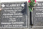 SLABBERT Abraham Jacobus 1930-2000 & Susanna Gertruida 1934-2005