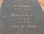 JANSEN Wilhelmina P.C. 1910-1981