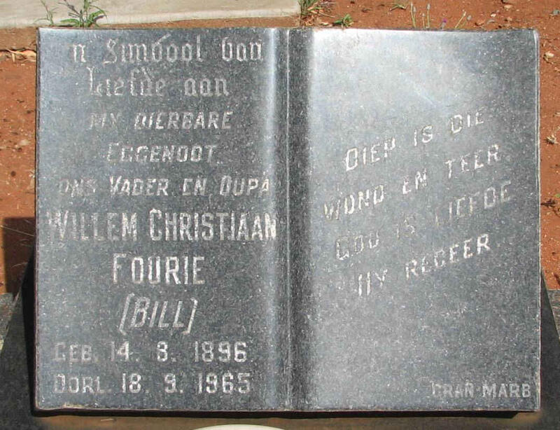 FOURIE Willem Christiaan 1896-1965